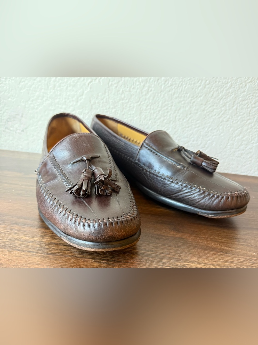Mezlan Dark Brown Leather Tassel Loafers
